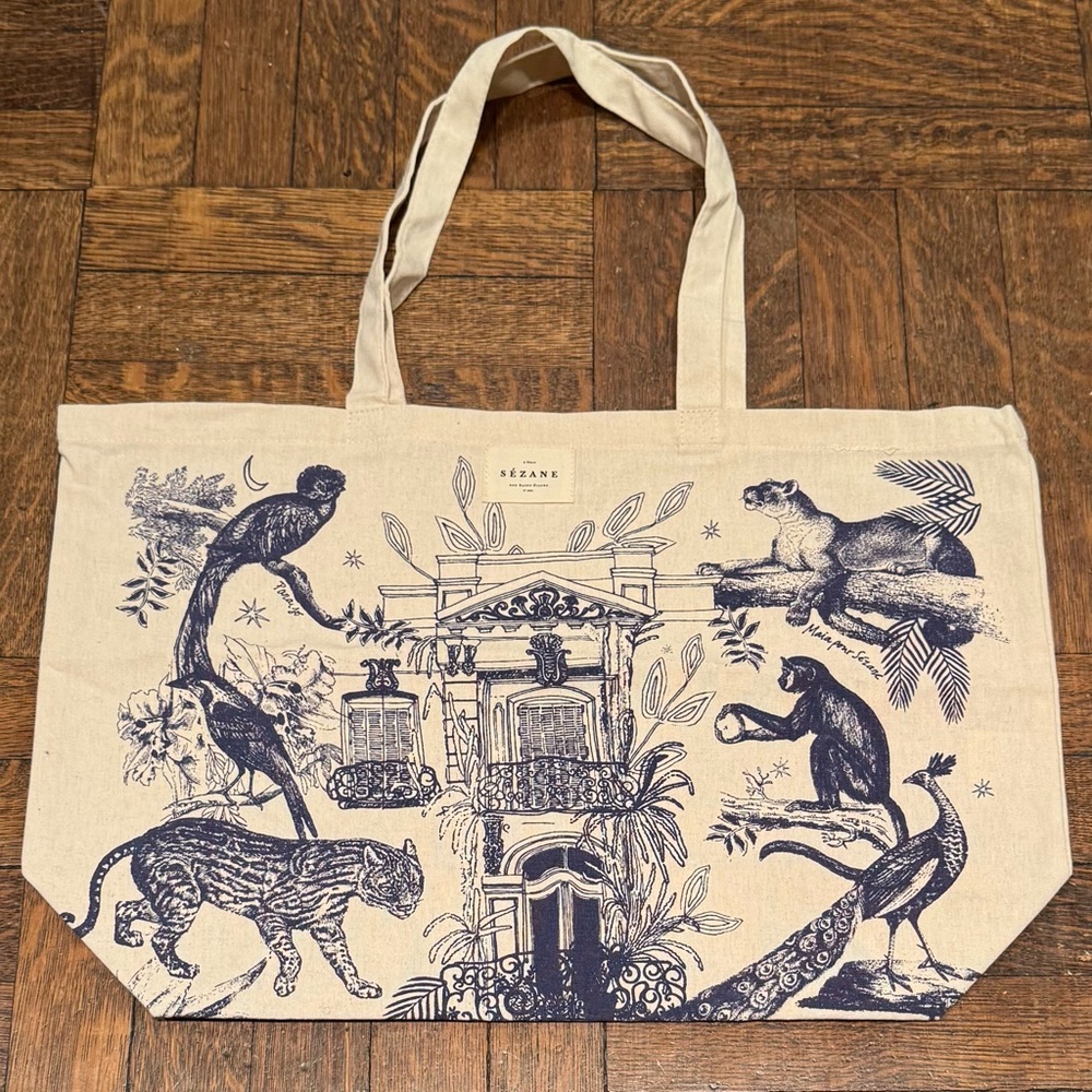 Sezane x Maia Bunge 100% Cotton Canvas Tote Bag NEW